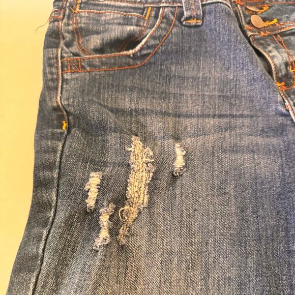 Decree Denim Shorts Jorts Capri Pants Ladies Juniors 9 Distressed Destroyed - Picture 10 of 11